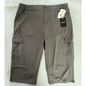 LIBIN Mens XXL Hiking Fishing Cargo Capri Pants UPF 50+ Water Resistant NWT